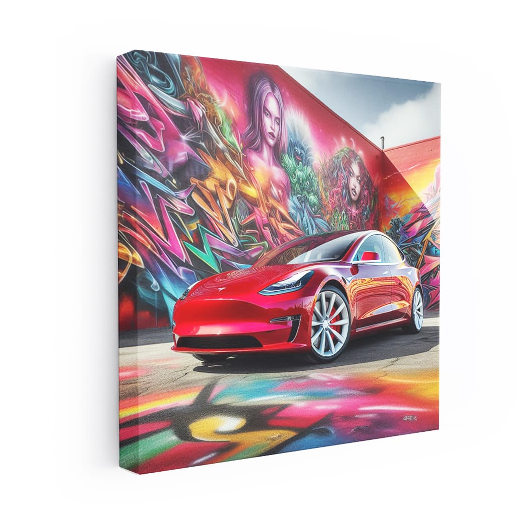 Tesla Model Paint Wall Art