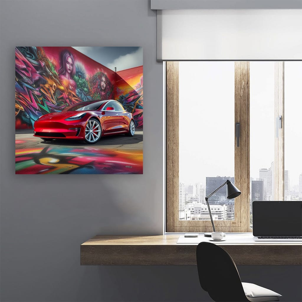 Tesla Model Paint Wall Art