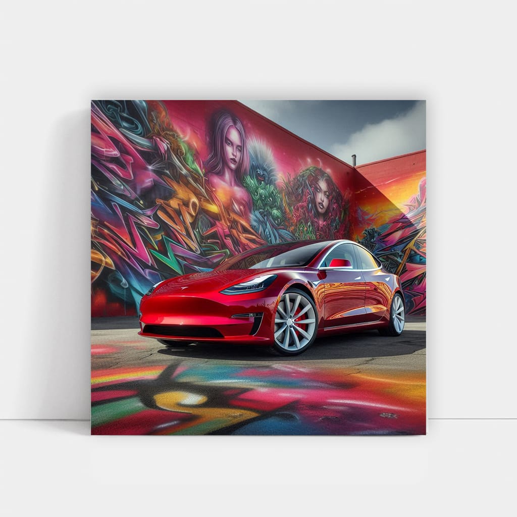 Tesla Model Paint Wall Art