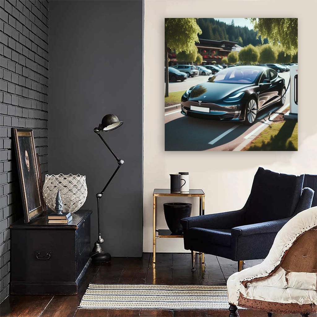 Tesla Model Parki Wall Art