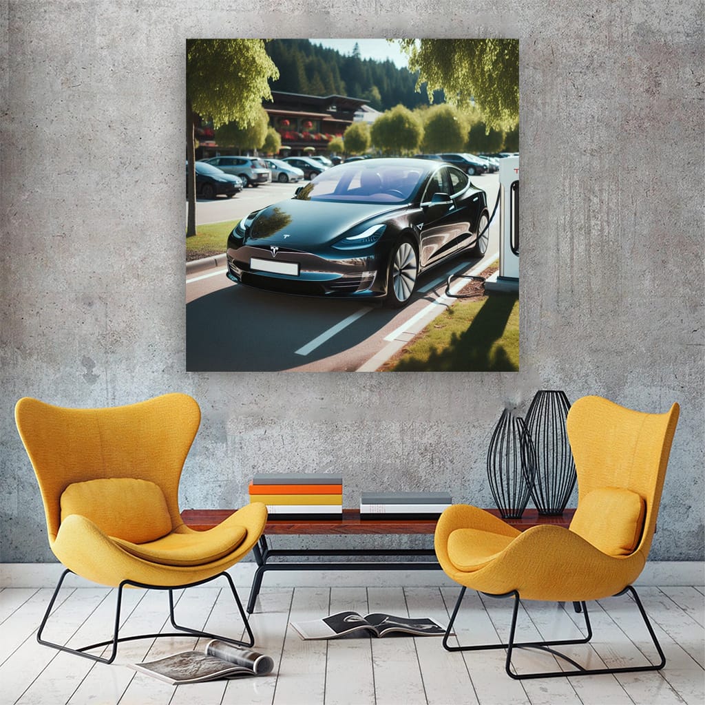 Tesla Model Parki Wall Art