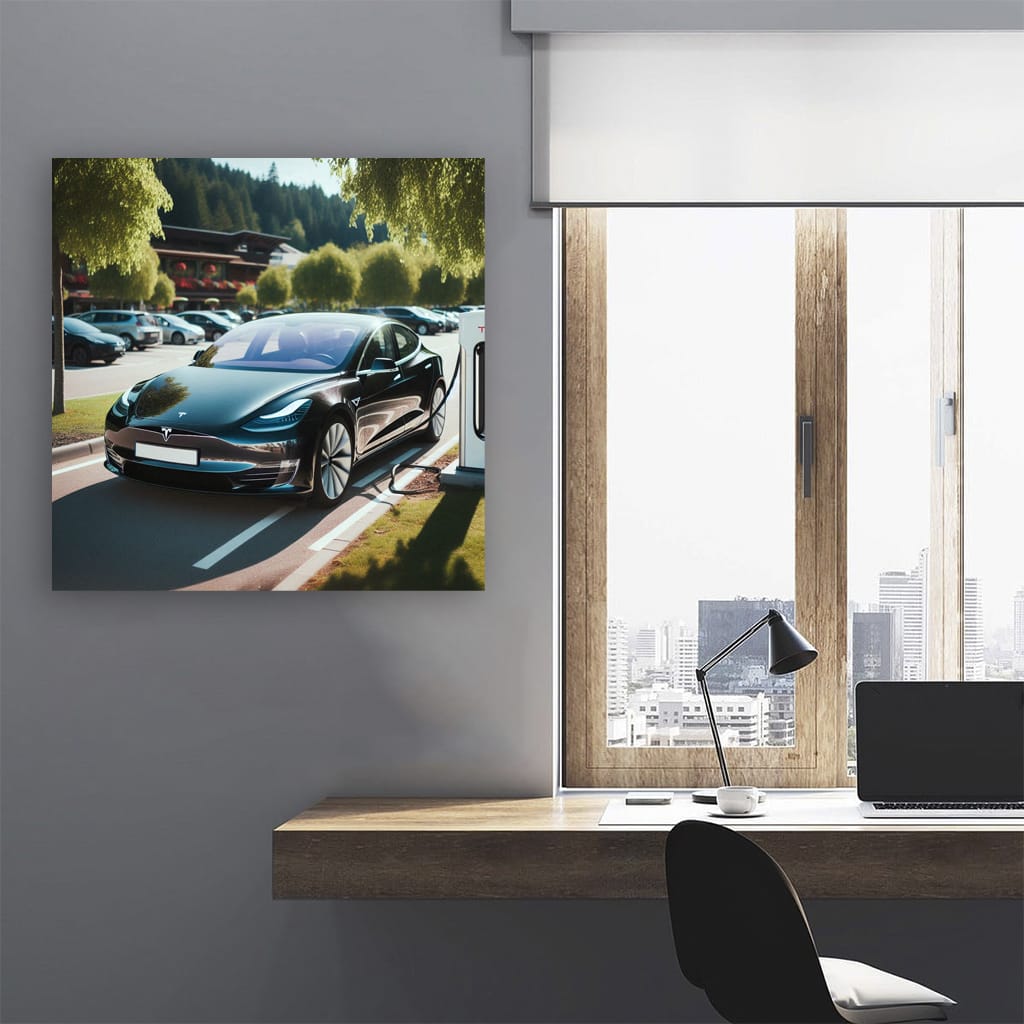 Tesla Model Parki Wall Art