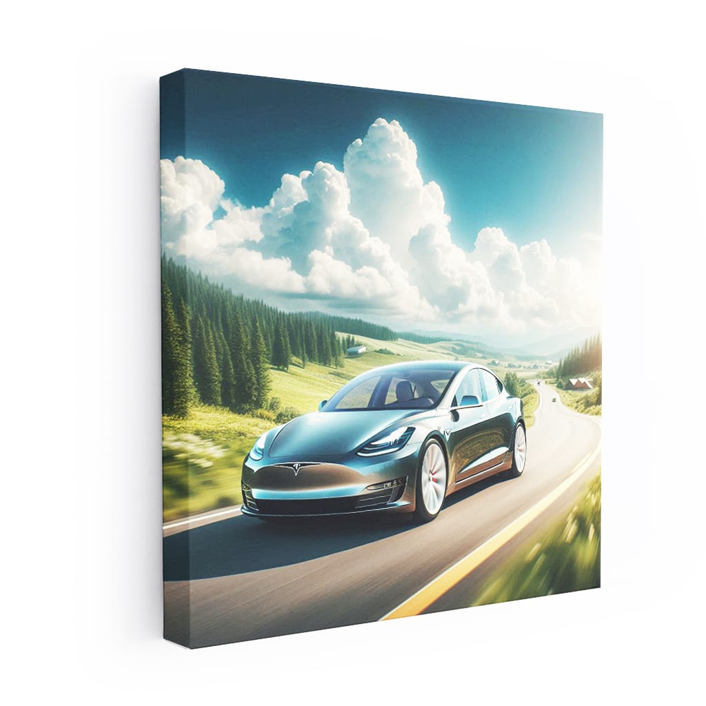 Tesla Model Road Wall Art