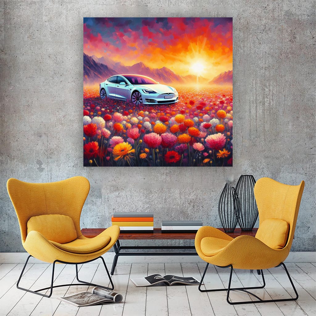 Impressionist Take on Tesla Model S - Innovation Meets Art