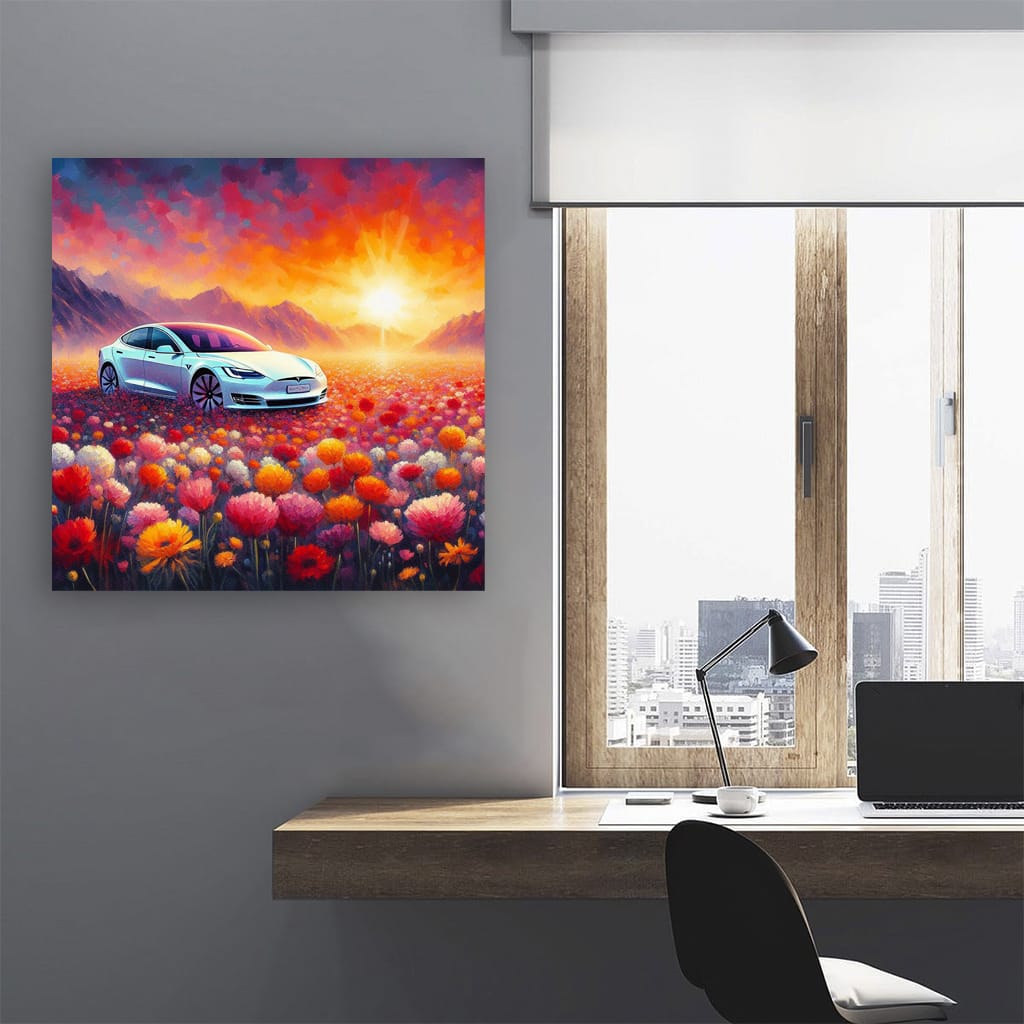 Impressionist Take on Tesla Model S - Innovation Meets Art