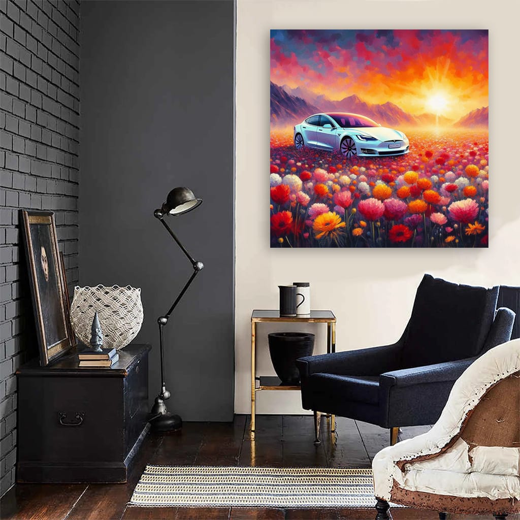 Impressionist Take on Tesla Model S - Innovation Meets Art