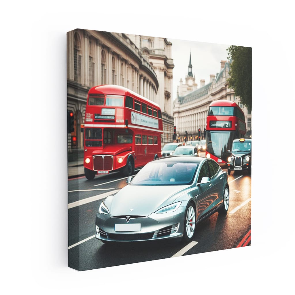 Tesla Model S Lond Wall Art