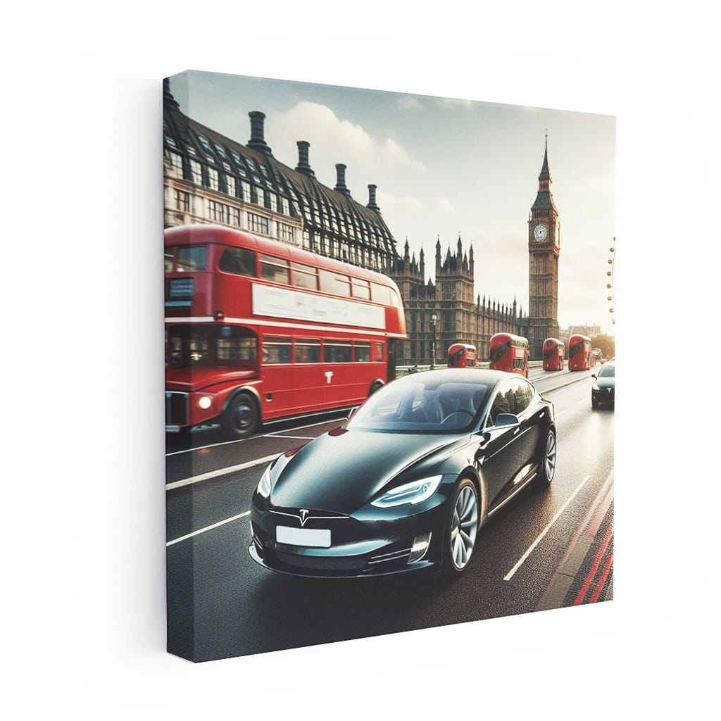 Tesla Model S London Wall Art