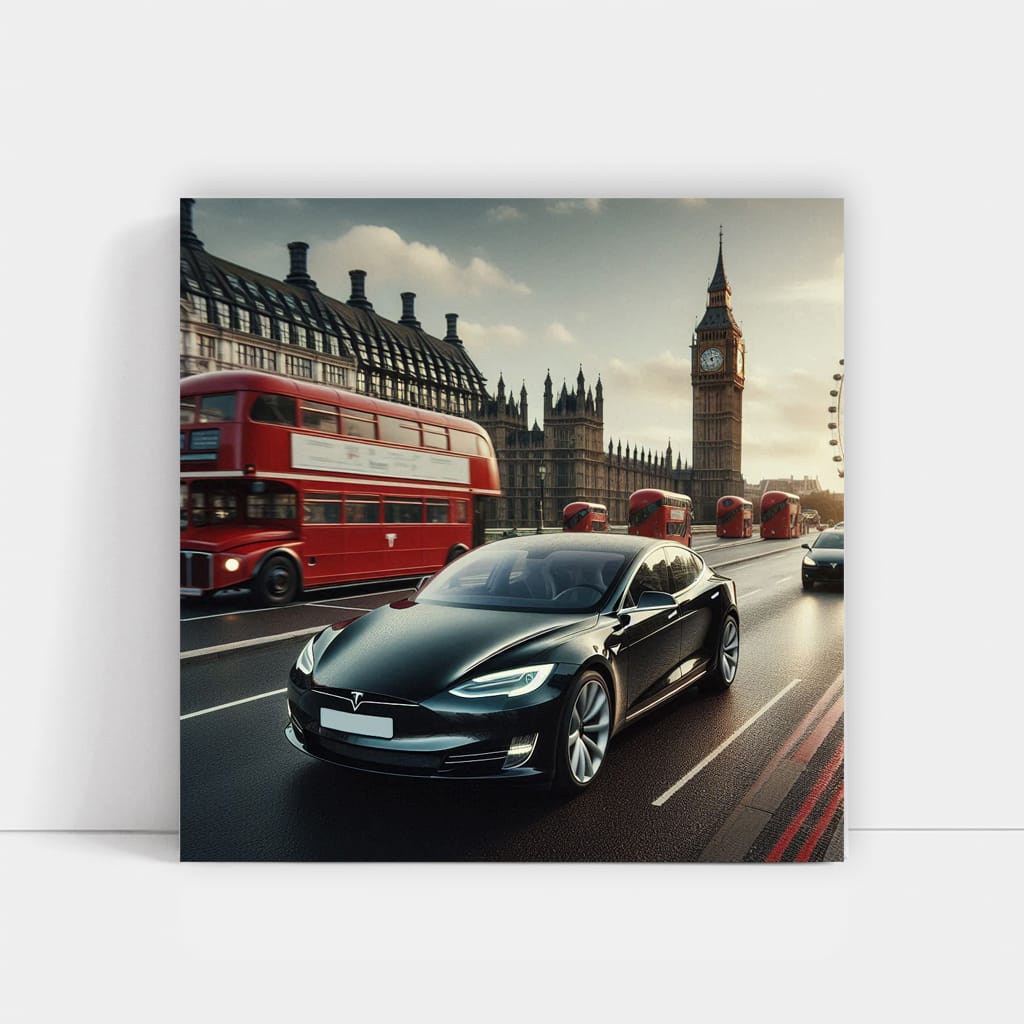 Tesla Model S London Wall Art