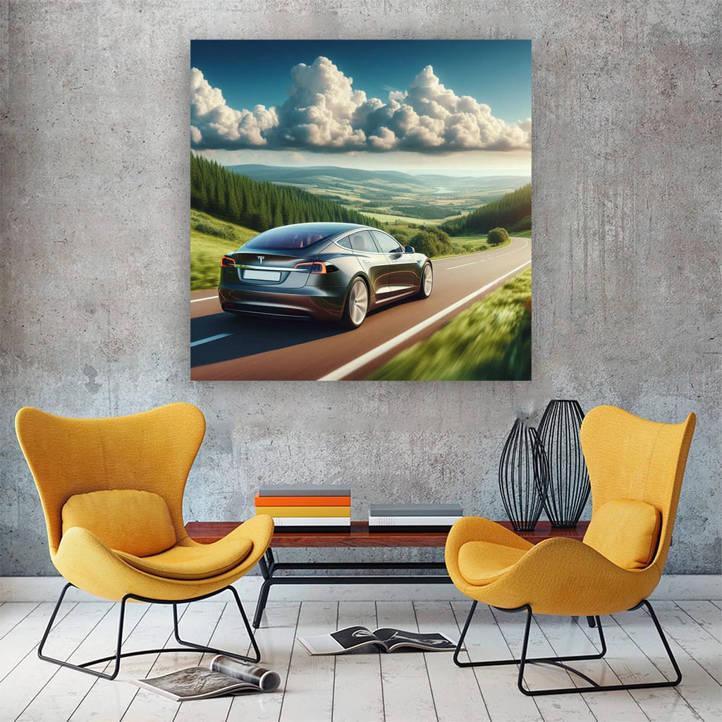 Tesla Model S Ro Wall Art