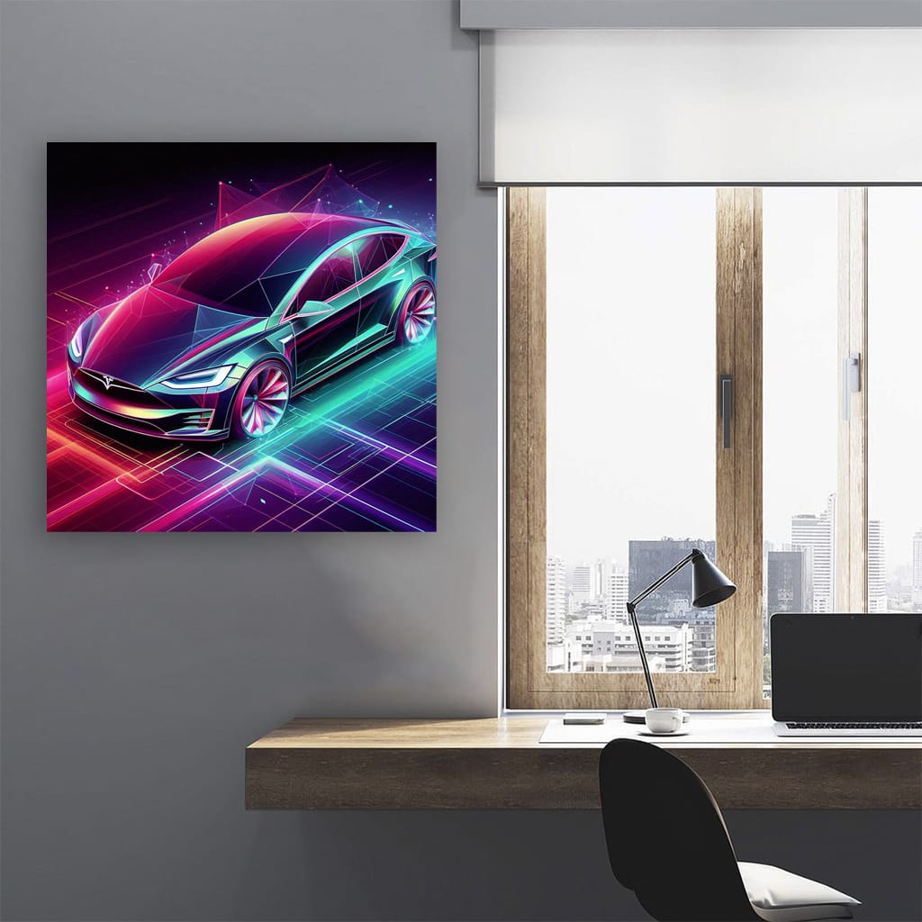 Tesla Model X Absctra Wall Art