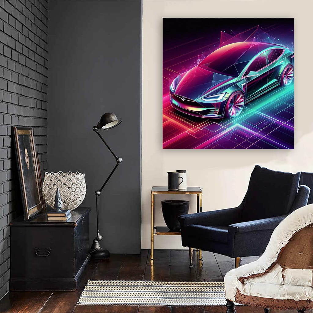 Tesla Model X Absctra Wall Art