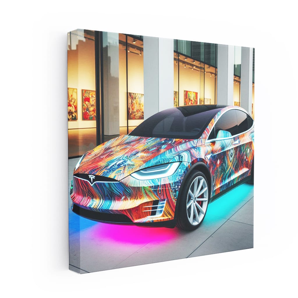 Tesla Model X Absctract Wall Art