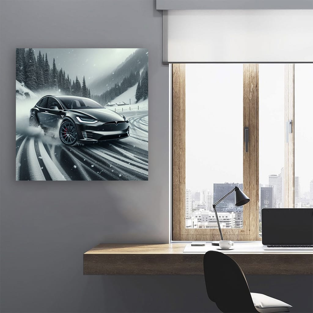 Tesla Model X Drift Wall Art