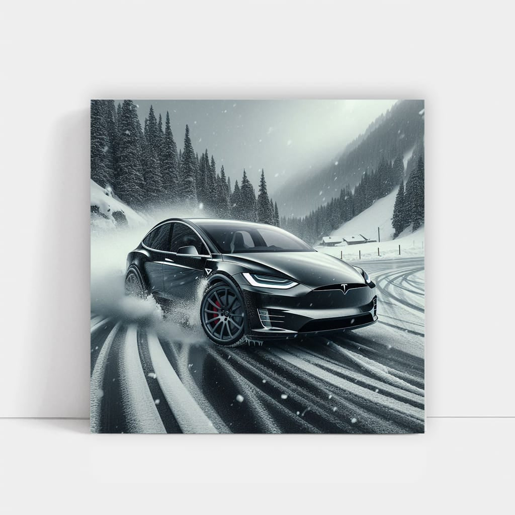 Tesla Model X Drift Wall Art