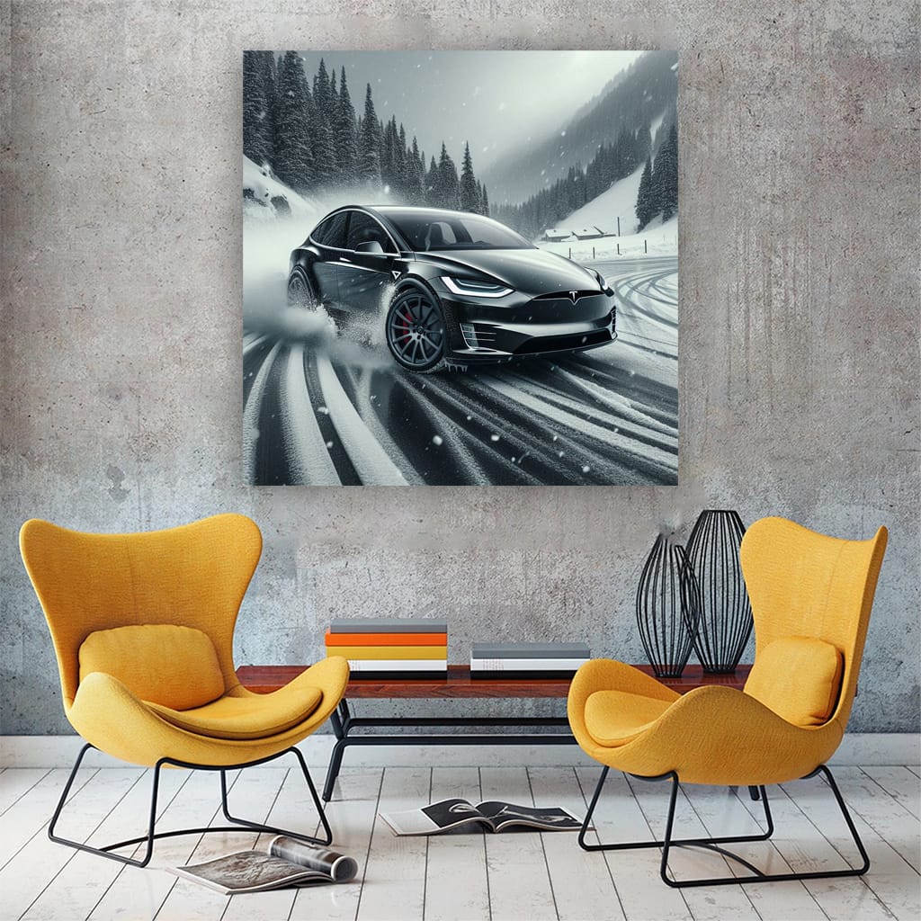 Tesla Model X Drift Wall Art