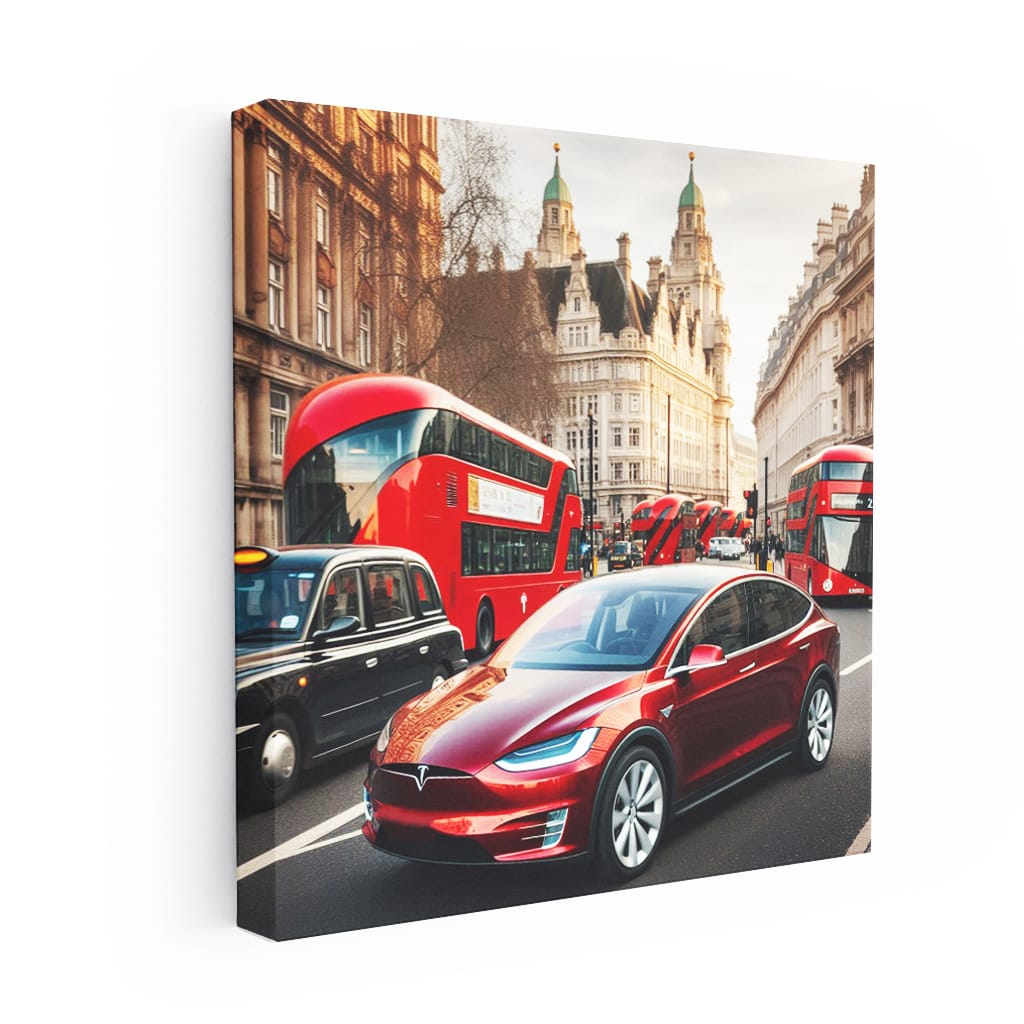 Tesla Model X Lond Wall Art