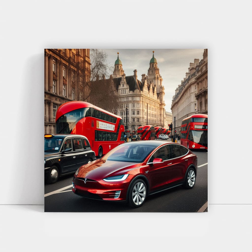 Tesla Model X Lond Wall Art