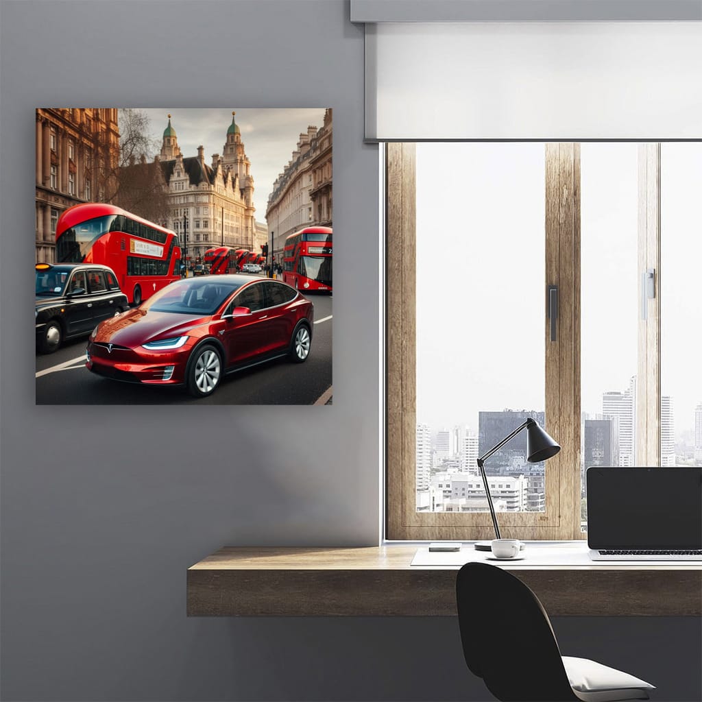 Tesla Model X Lond Wall Art