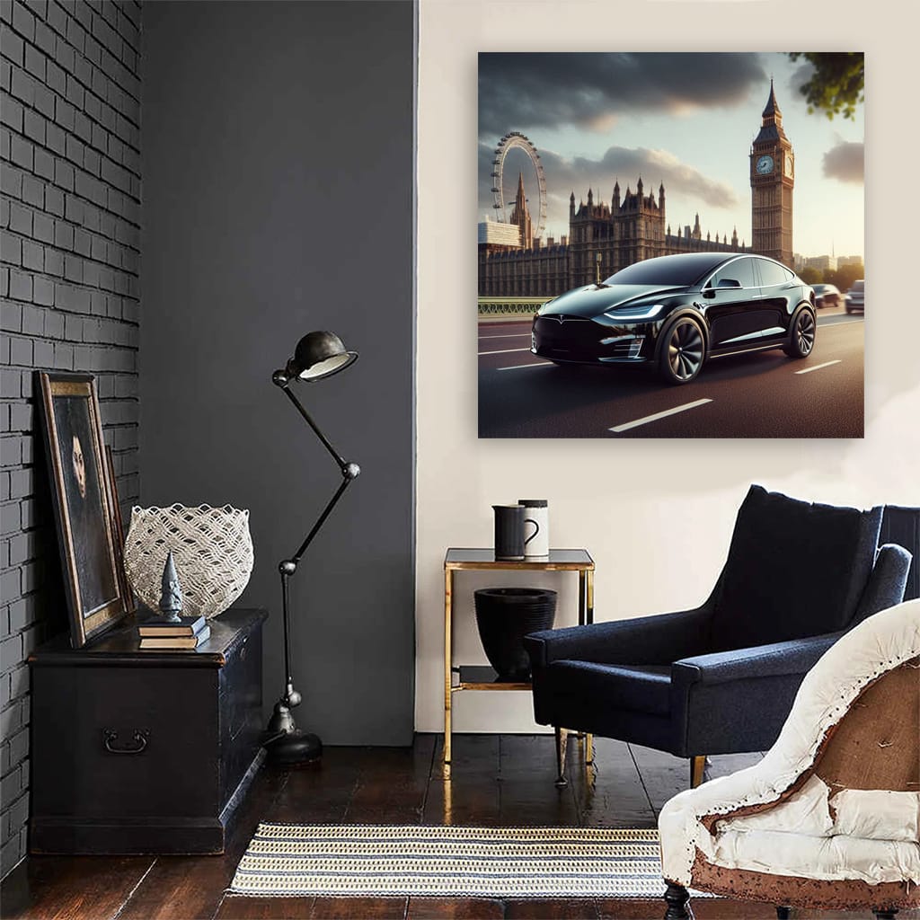 Tesla Model X London Wall Art