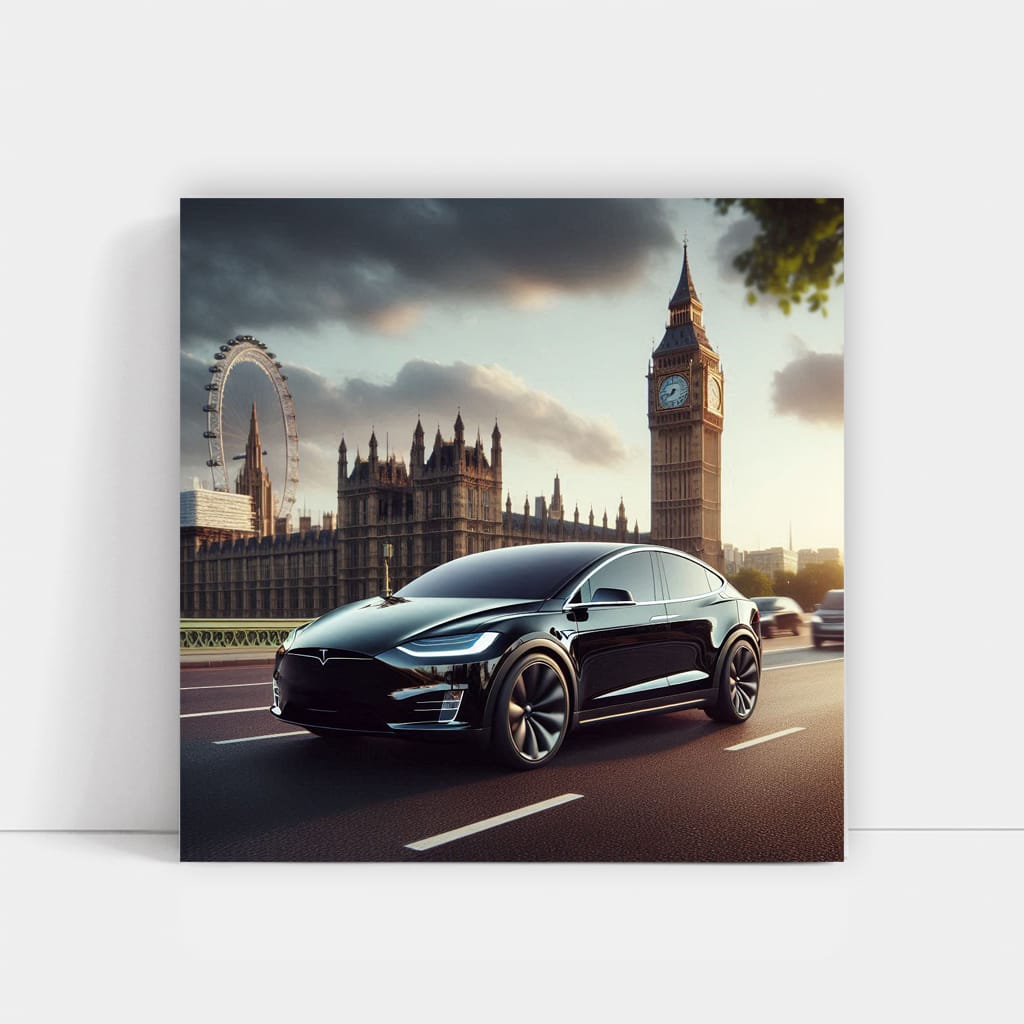 Tesla Model X London Wall Art