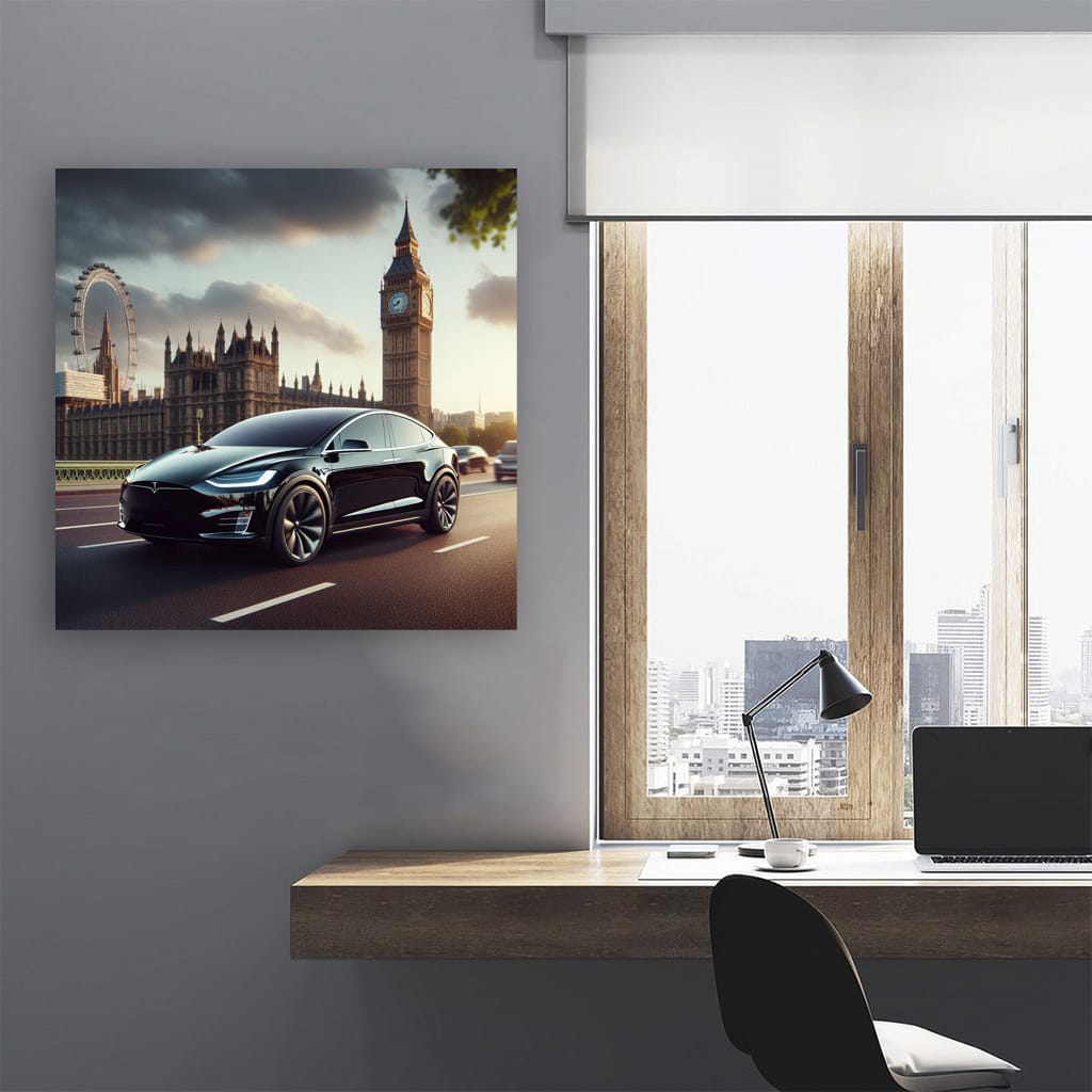 Tesla Model X London Wall Art