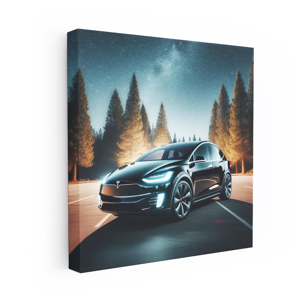 Tesla Model X Night Wall Art