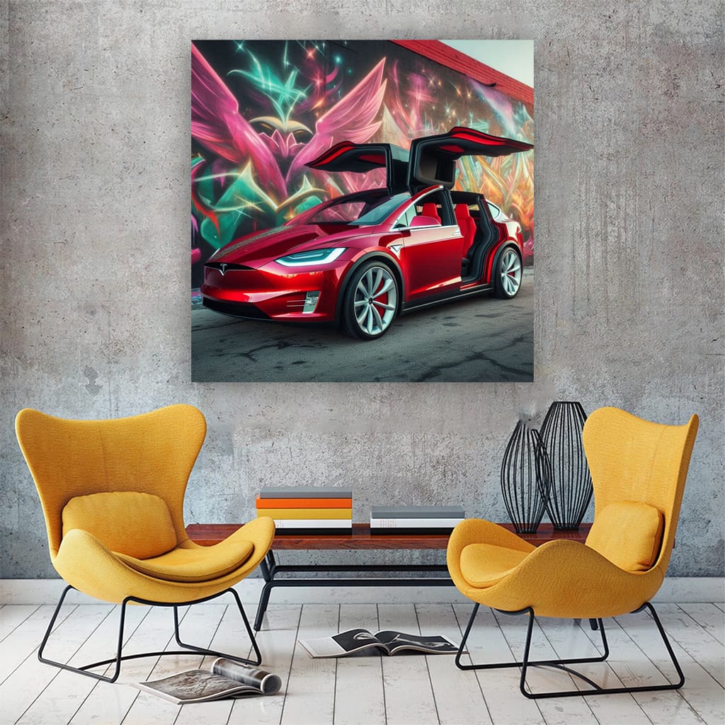 Tesla Model X Pai Wall Art