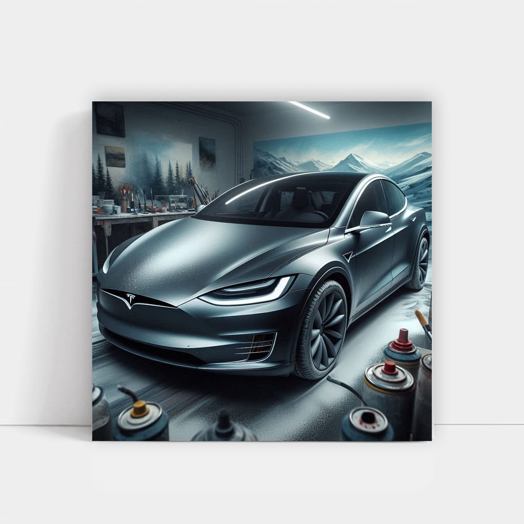 Tesla Model X Paint Wall Art