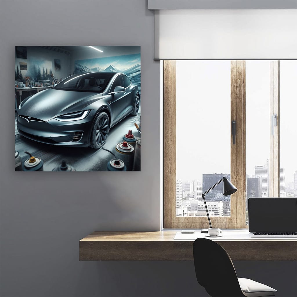 Tesla Model X Paint Wall Art