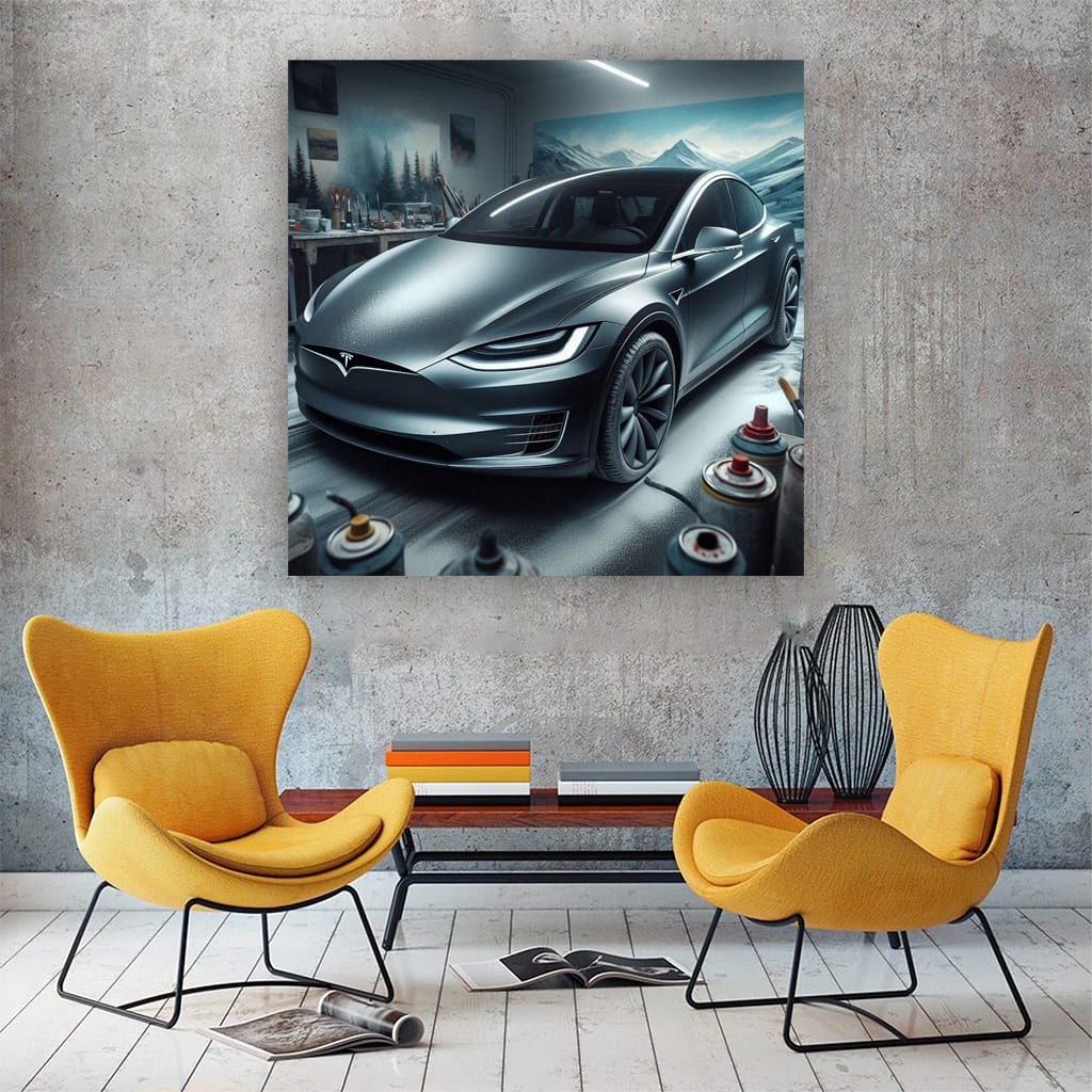 Tesla Model X Paint Wall Art