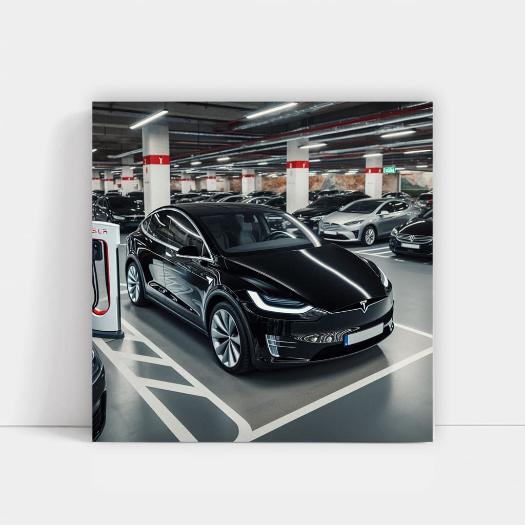Tesla Model X Parking - Futuristic and Sleek Design