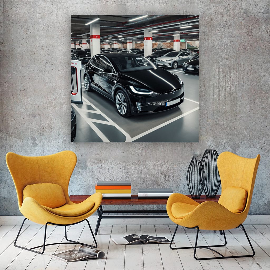 Tesla Model X Parki Wall Art