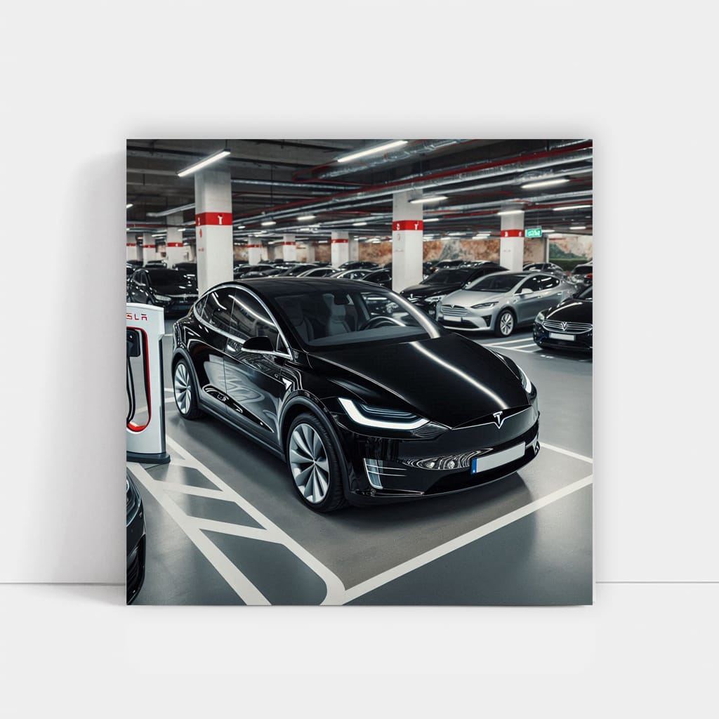 Tesla Model X Parki Wall Art