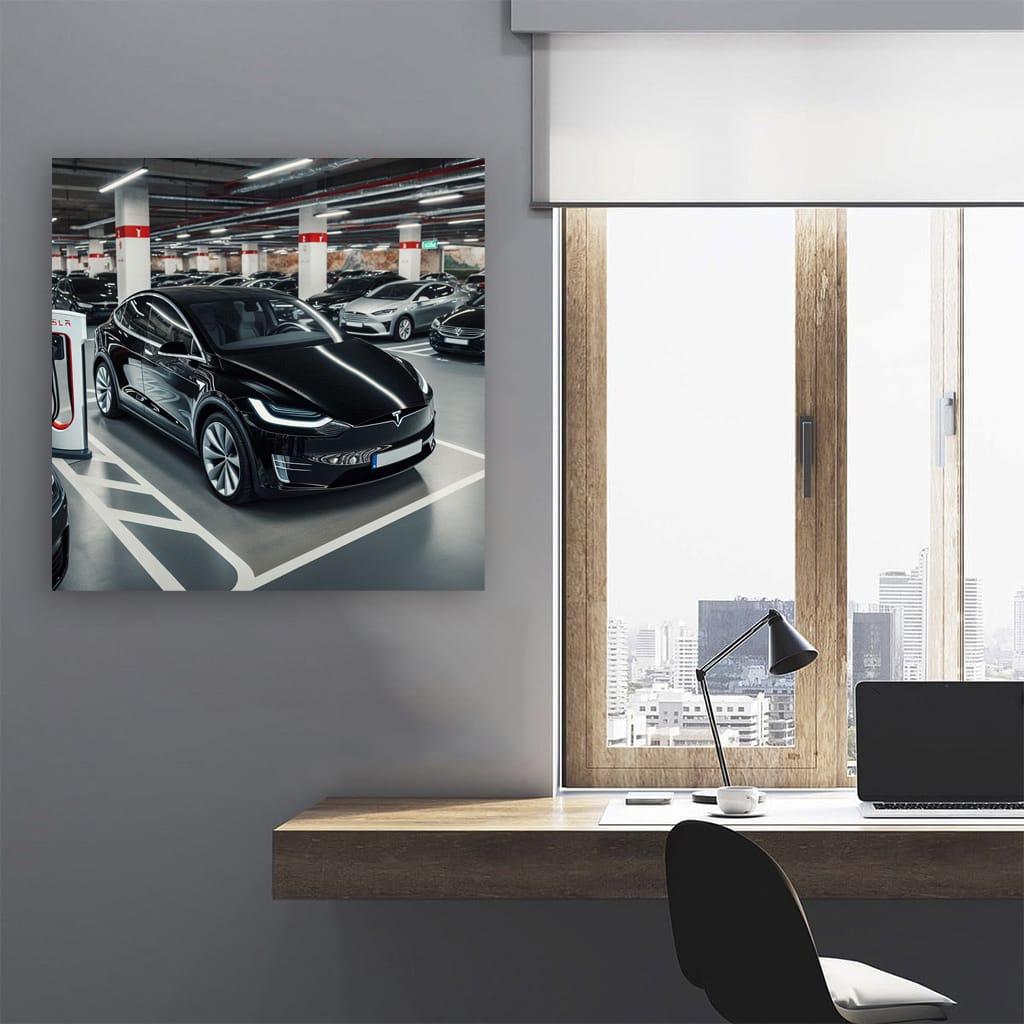 Tesla Model X Parki Wall Art