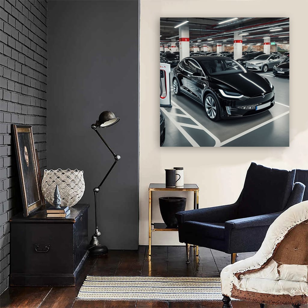 Tesla Model X Parki Wall Art