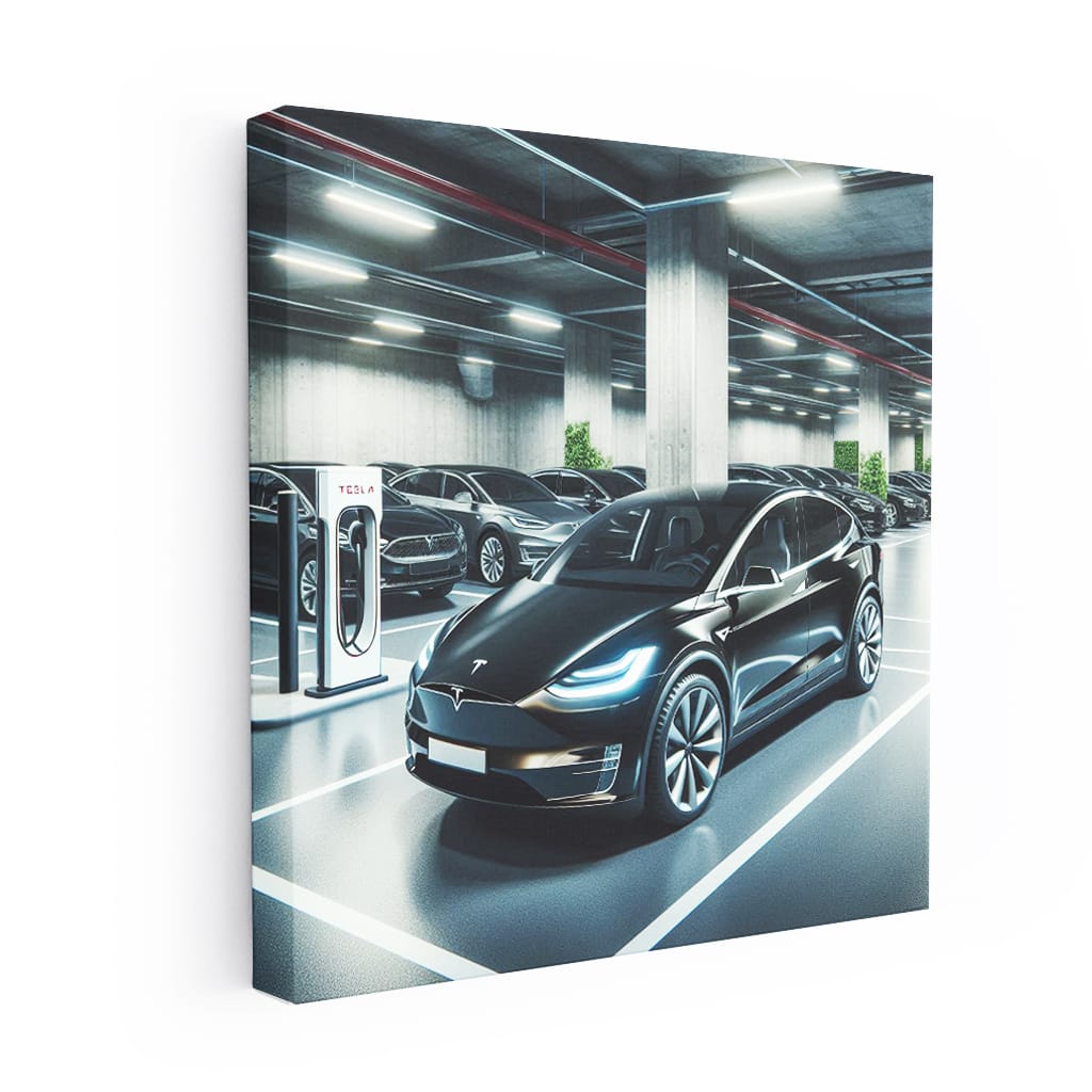 Tesla Model X Parking Wall Art