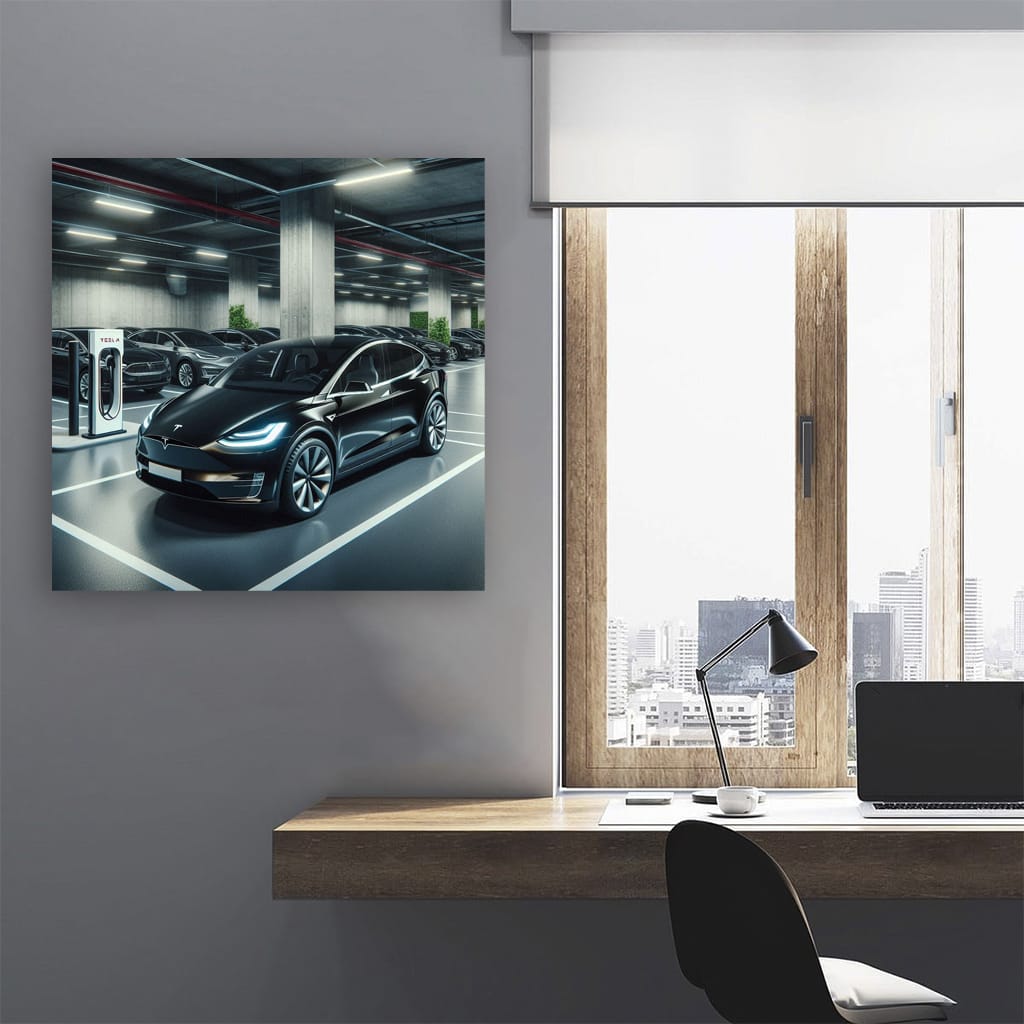 Tesla Model X Parking Wall Art