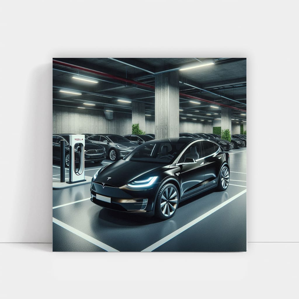 Tesla Model X Parking Wall Art