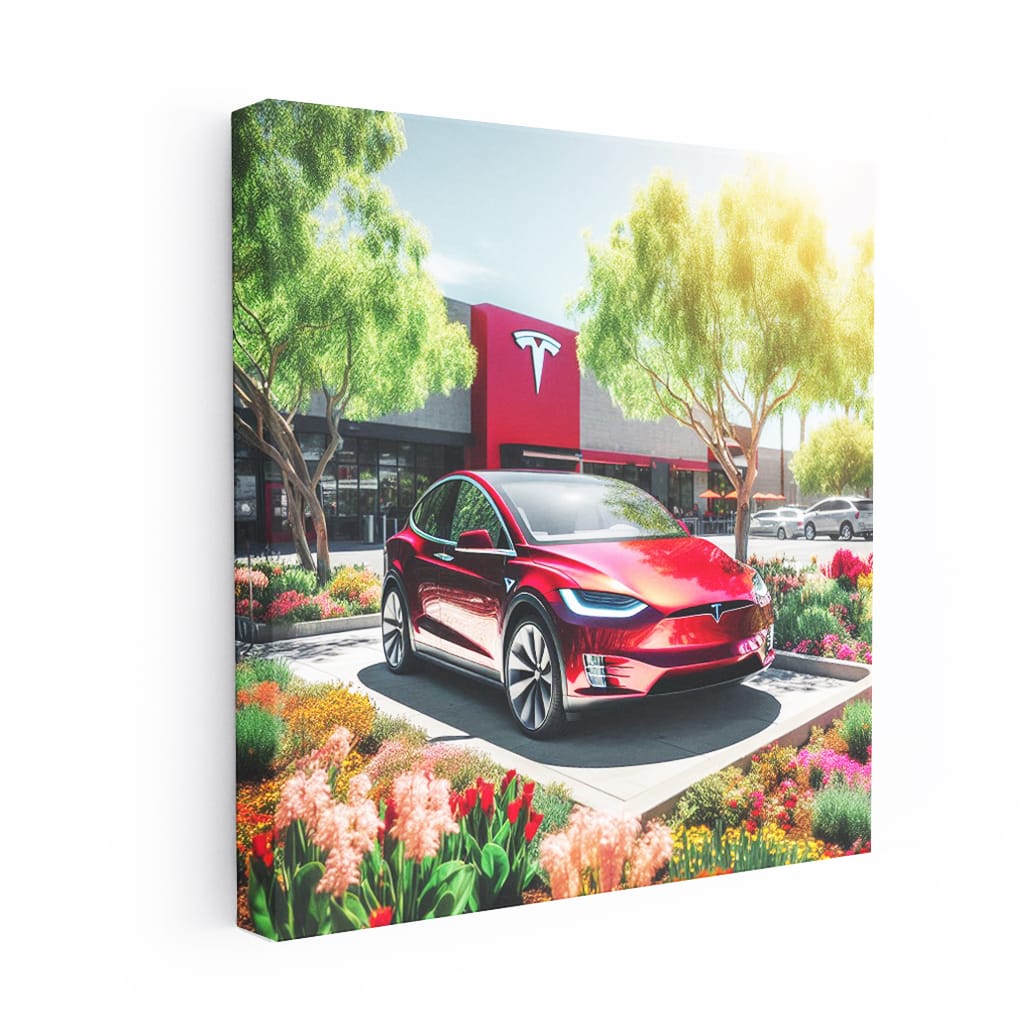 Tesla Model X Sunny Weath Wall Art