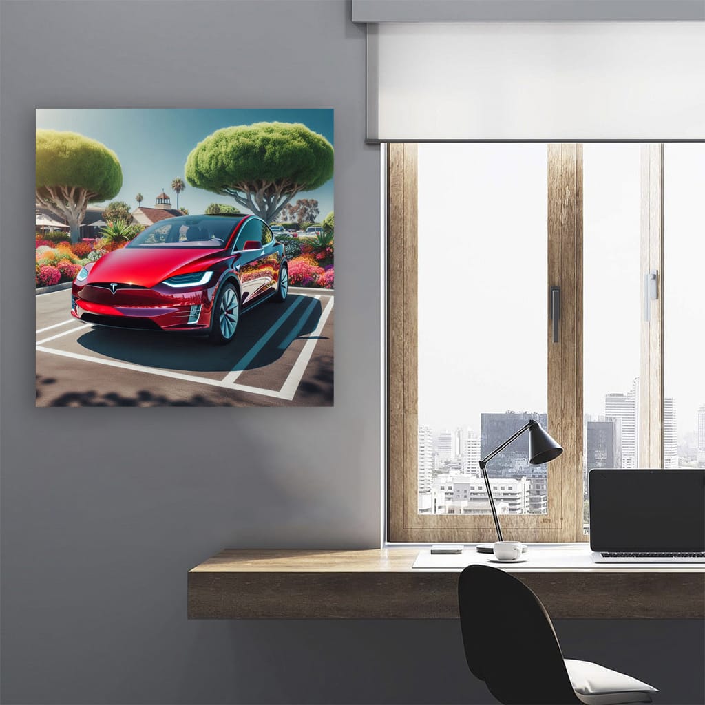 Tesla Model X Sunny Weather Wall Art