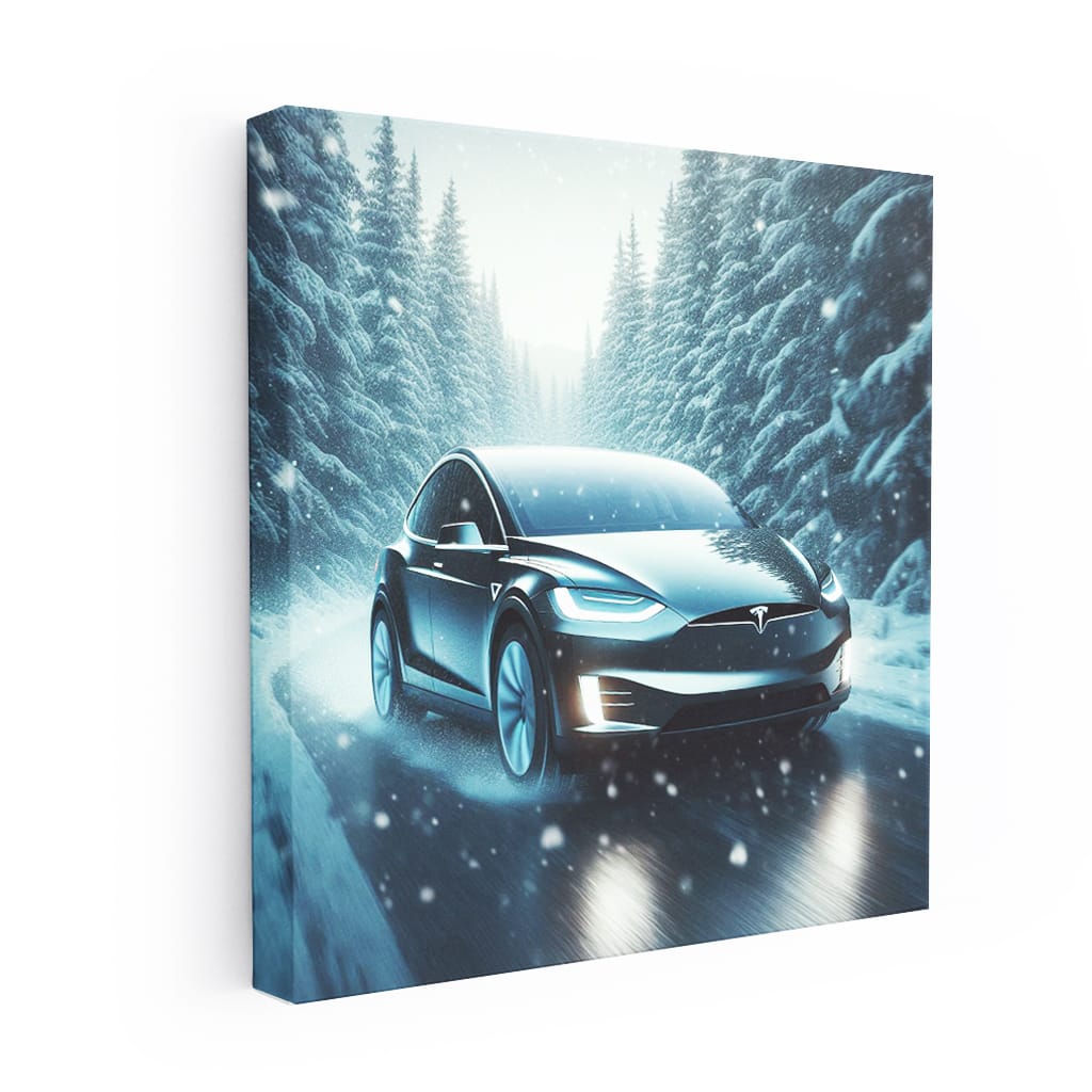 Tesla Model X Wint Wall Art