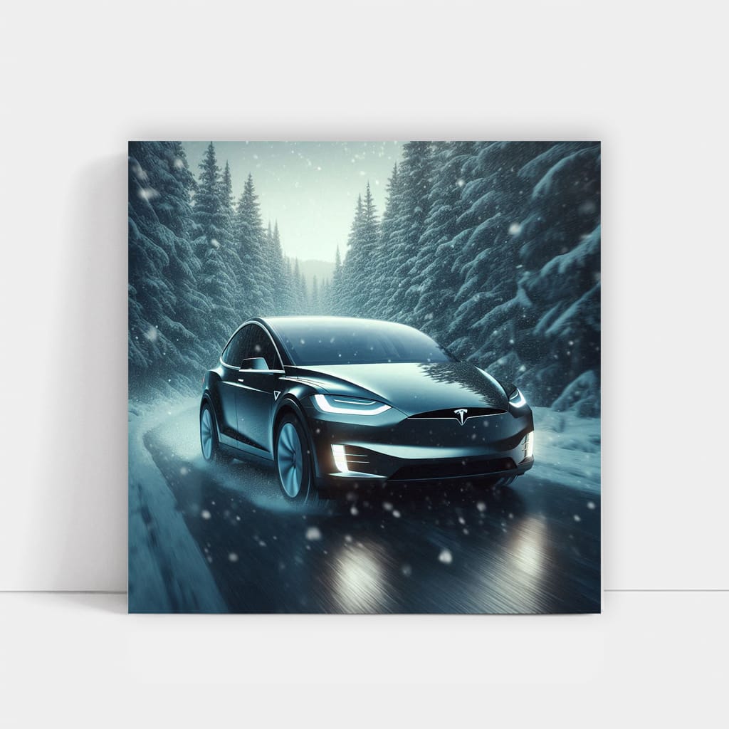 Tesla Model X Wint Wall Art