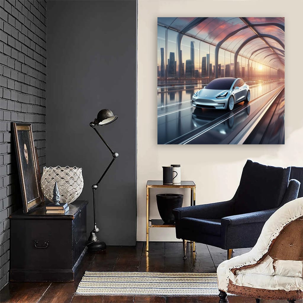 Tesla Model Y Brid Wall Art