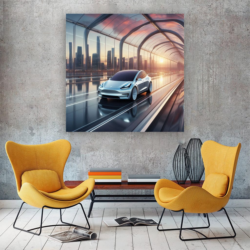 Tesla Model Y Brid Wall Art