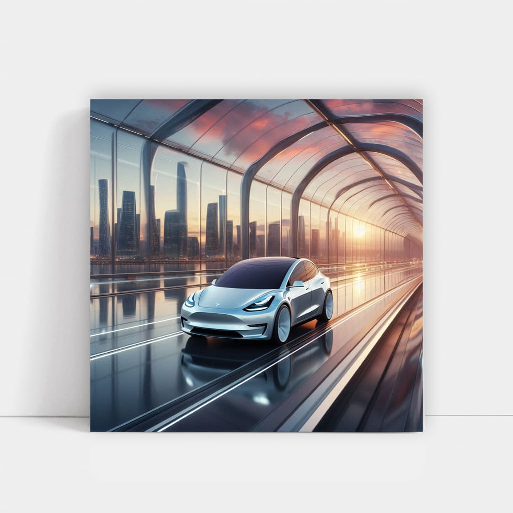 Tesla Model Y Bridge Adventure - Sleek and Innovative