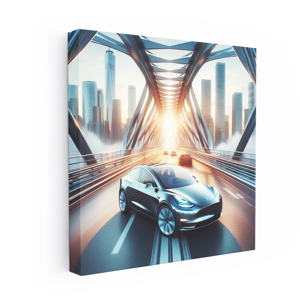 Tesla Model Y Bridge Wall Art