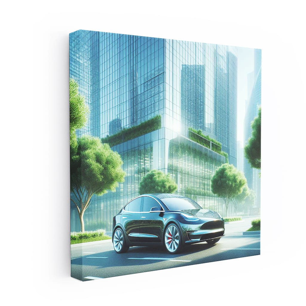 Tesla Model Y Buildi Wall Art