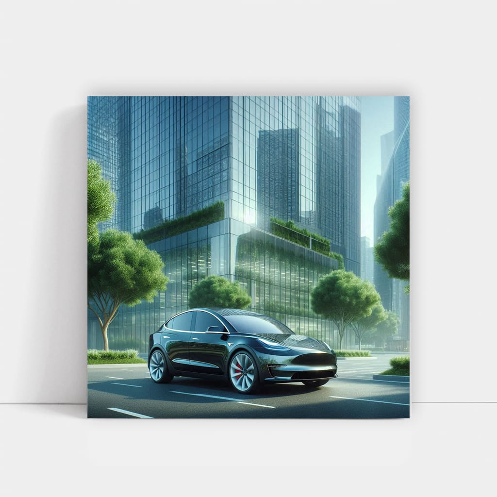 Tesla Model Y Buildi Wall Art