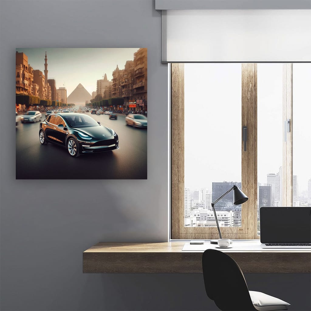 Tesla Model Y Egypt Wall Art